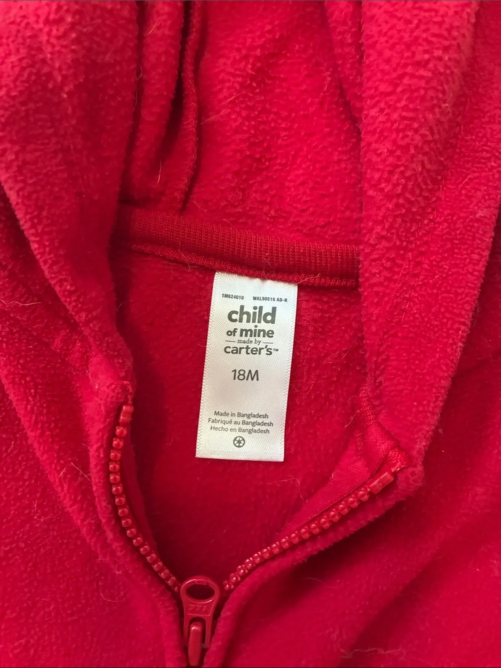 Carter's Red Girls' Hooded Zip Jacket with Ruffle Hem